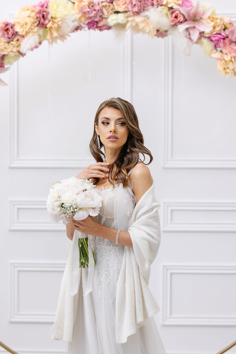 szal kaszmirowy perły bridalstole
